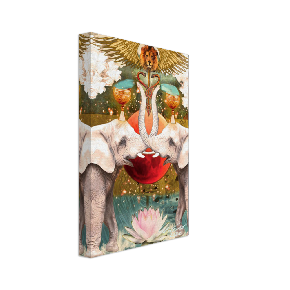 8 x 12 Canvas Guardian of the Night Two of Cups