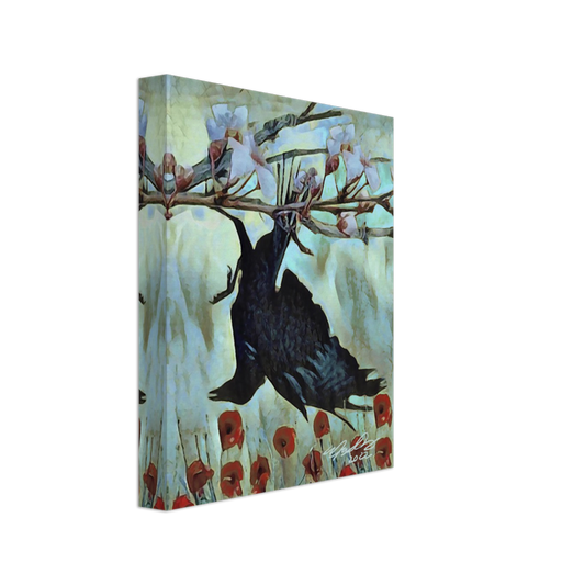 8 x 10 Canvas Crow Tarot - Hanged Man