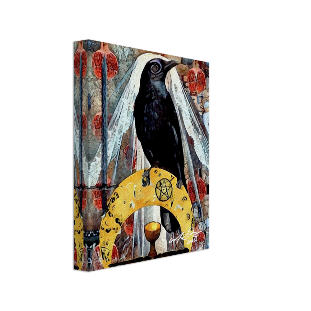 8 x 10 Canvas Crow Tarot - High Priestess