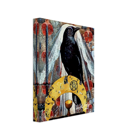 8 x 10 Canvas Crow Tarot - High Priestess